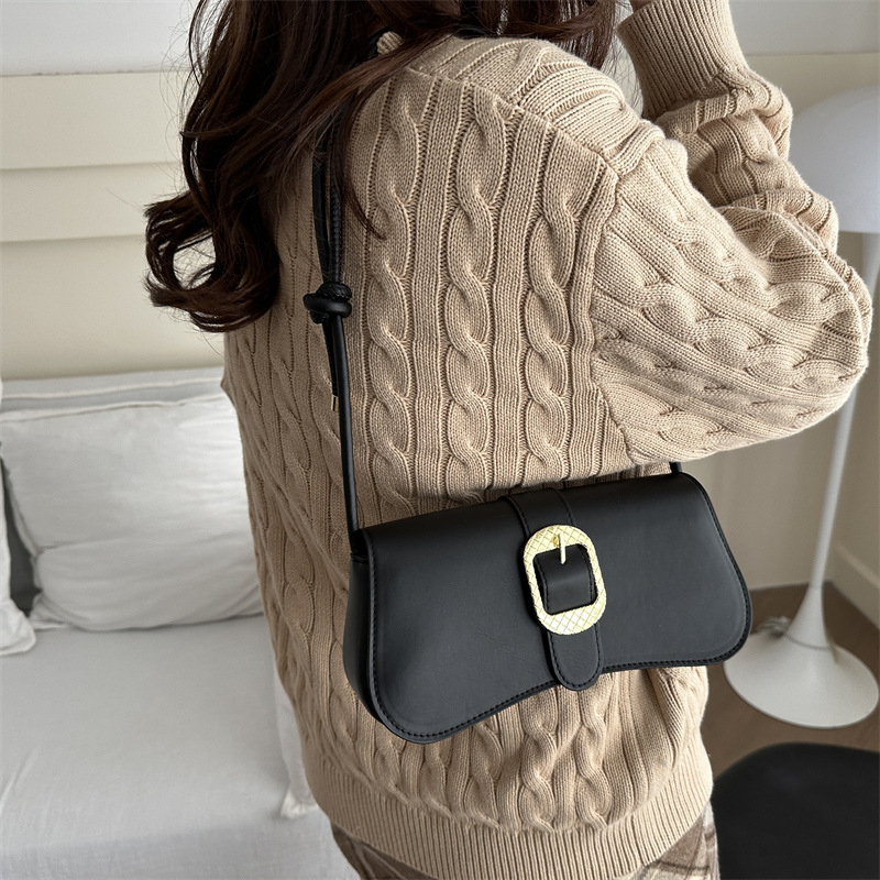 Retro small women's bag 2024 new style fashionable winter single-shoulder crossbody bag, high-end ladies' hand-held small square bag Specification drawing