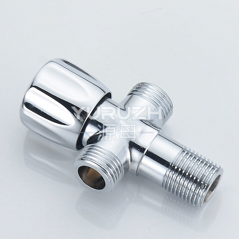 Direct sales and wholesale of copper Angle valves, one-in, two-out, three-way Angle valves, wall-mounted cold and hot water pipe transfer Angle valves from the manufacturer Specification drawing