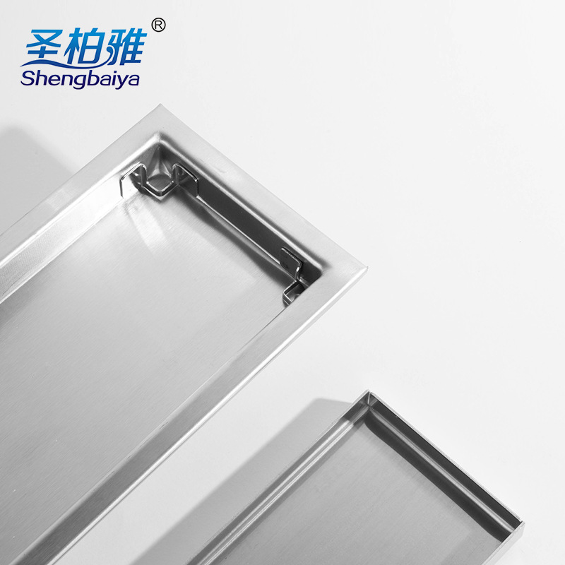 Cross-border floor drain, inlaid tiles, hidden long floor drain, bathroom shower room, 304 stainless steel anti-odor side drain Application Scenario