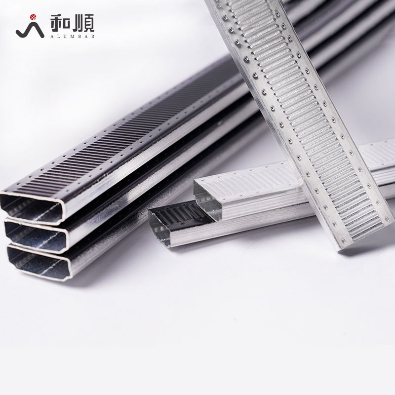 Embossed hollow aluminum strips, aluminum spacer strips for hollow glass doors and Windows, embossed black aluminum strips, roller-coated black embossed aluminum strips Item Picture