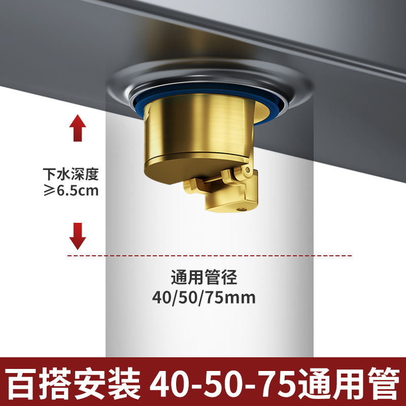 Invisible stainless steel floor drain, thickened anti-odor, all-copper core, large-capacity shower, hotel gun gray, lengthened rectangular style Application Scenario
