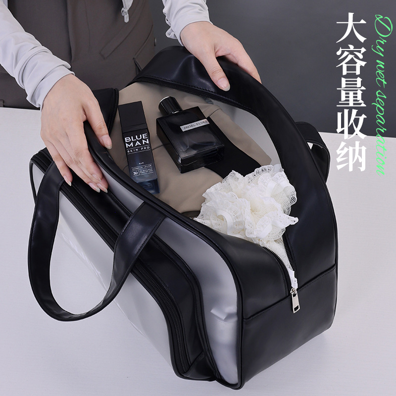 Double-layer swimming storage bag, travel dry and wet separation special waterproof beach bag, large-capacity seaside equipment swimsuit bag details Picture