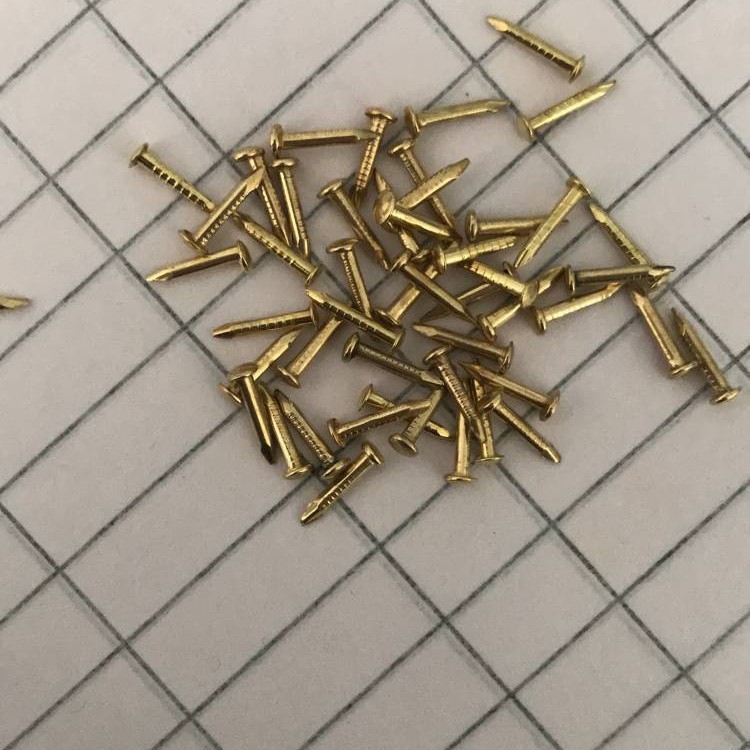 Round head nails, wooden box nails, photo frame accessories, signs, small nails, furniture hinges, copper-plated nails, gold Item Picture