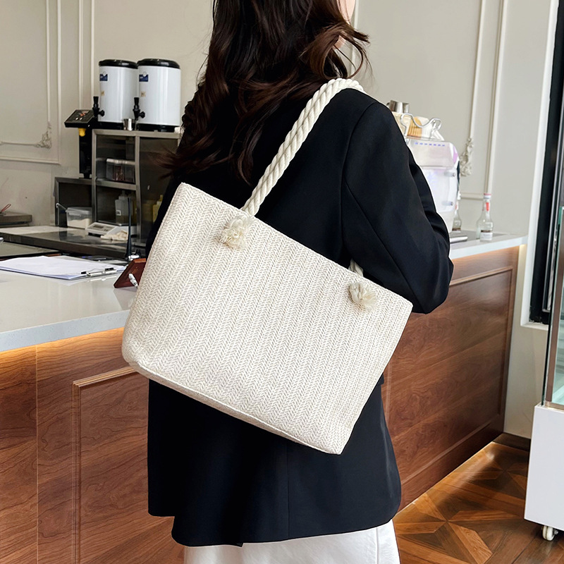 Fashionable summer straw woven bag for women, simple and casual bag, versatile women's bag, large-capacity Instagram single-shoulder armpit bag for women details Picture