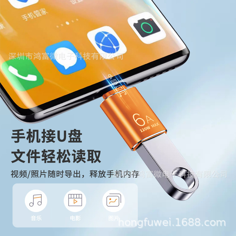 The otg adapter Type-C to USB3.1 adapter is suitable for Apple and Huawei converters to expand memory Specification drawing