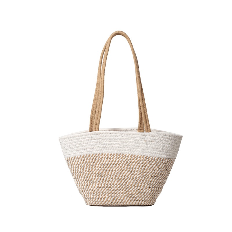 2024 New style, fresh and sweet, straw-woven, fashionable, ins trendy women's bag, single-shoulder bag, vegetable basket bag Item Picture