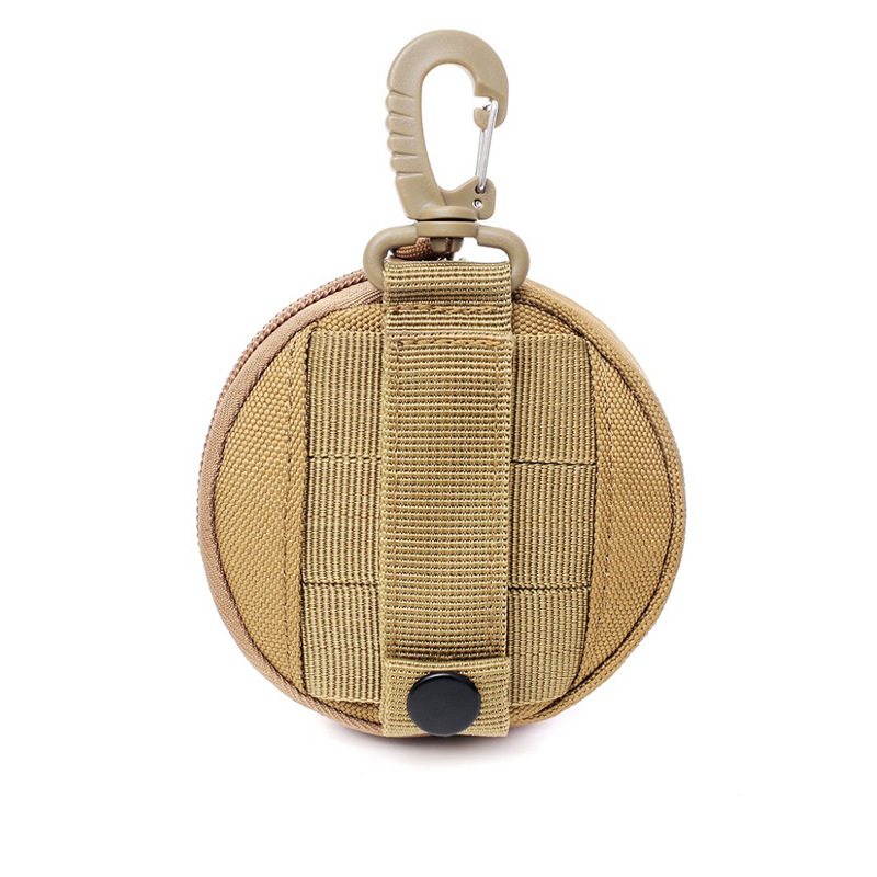 Molle multi-functional key bag, tactical hanging bag, small round bag for loose change storage, portable outdoor sports, riding, marching and enthusiasts Specification drawing