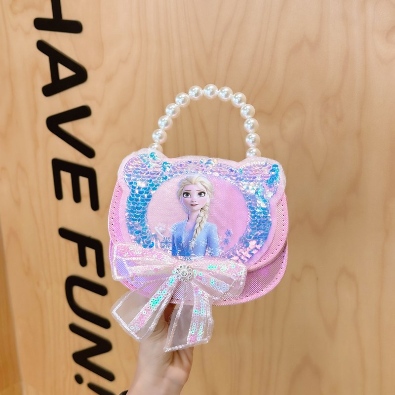 2025 Cartoon Aisha Children's Sequined single-shoulder Bag for Little Girls, Cute Kulomi Pearl Handbag, crossbody small bag details Picture