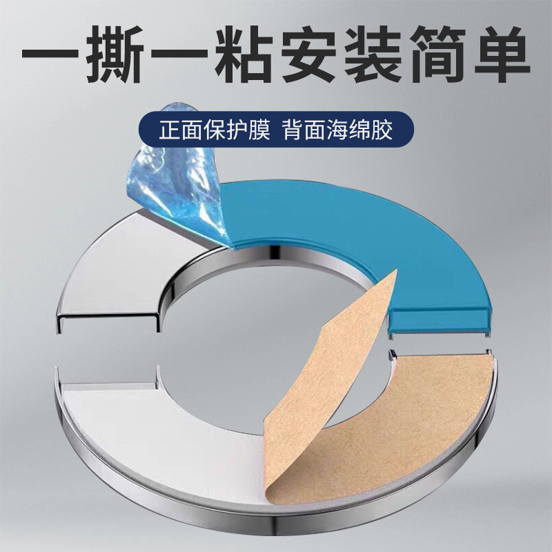 Stainless steel heating pipe, smoke exhaust pipe, water pipe, wall hole, wall hole, circular split, non-detachable decorative cover, ugly cover Specification drawing