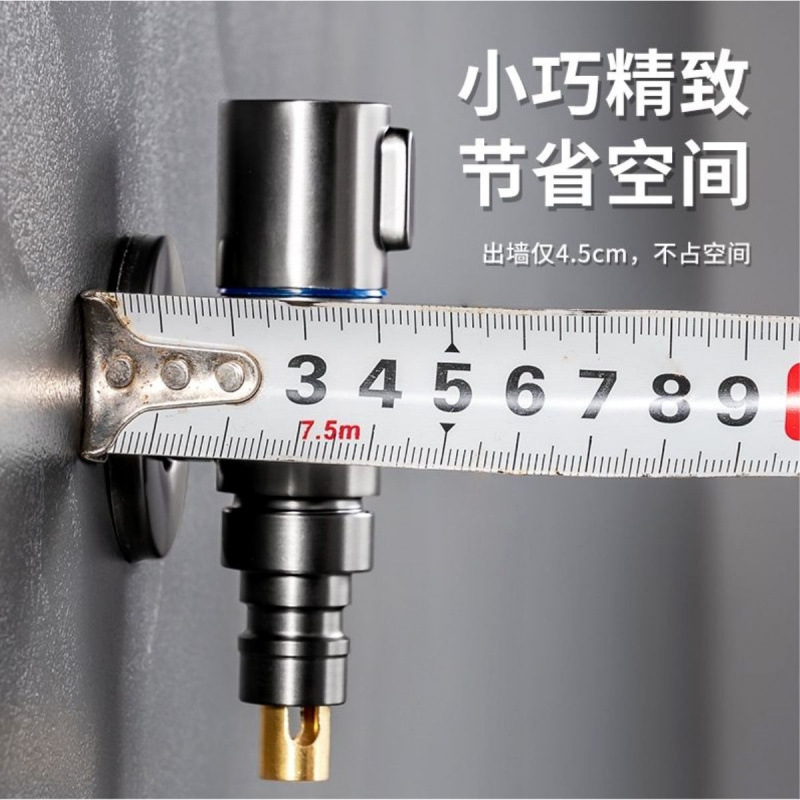 Toilet companion, one-in-two-out Angle valve, washing machine, all-copper faucet, high-flow water distribution valve, dual-control cross-border e-commerce details Picture