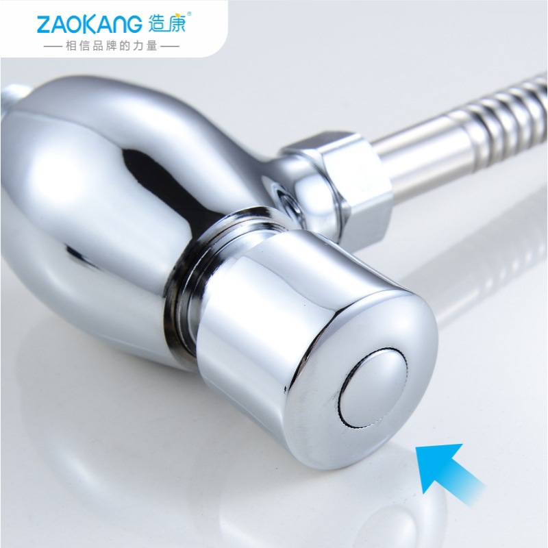 Zao Kang all-copper body urinal flushing valve, concealed hand-pressed delayed flushing valve, public toilet bathroom self-closing valve details Picture
