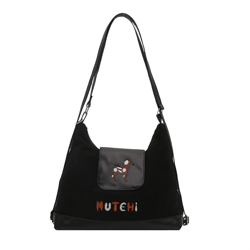 2024 New versatile crossbody backpack, cute cartoon single-shoulder women's bag, large underarm bag, frosted hand-held women's bag Item Picture