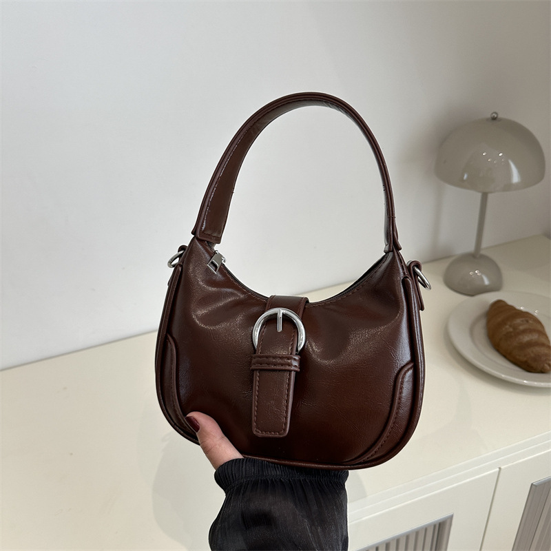 High-end and simple bag, 2024 new style fashionable hand-held women's bag, autumn and winter single-shoulder crossbody versatile ins underarm bag full figure