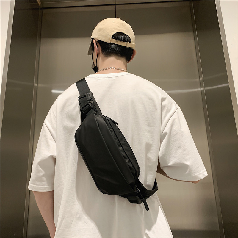 New cross-border men's waist bag, fashionable and casual chest bag, outdoor waterproof crossbody bag, close-fitting running waist bag and cash register bag details Picture