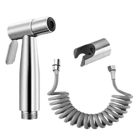 Cross-border foreign trade 304 stainless steel toilet spray gun pressurized high-pressure feminine wash set Toilet companion handheld nozzle Item Picture