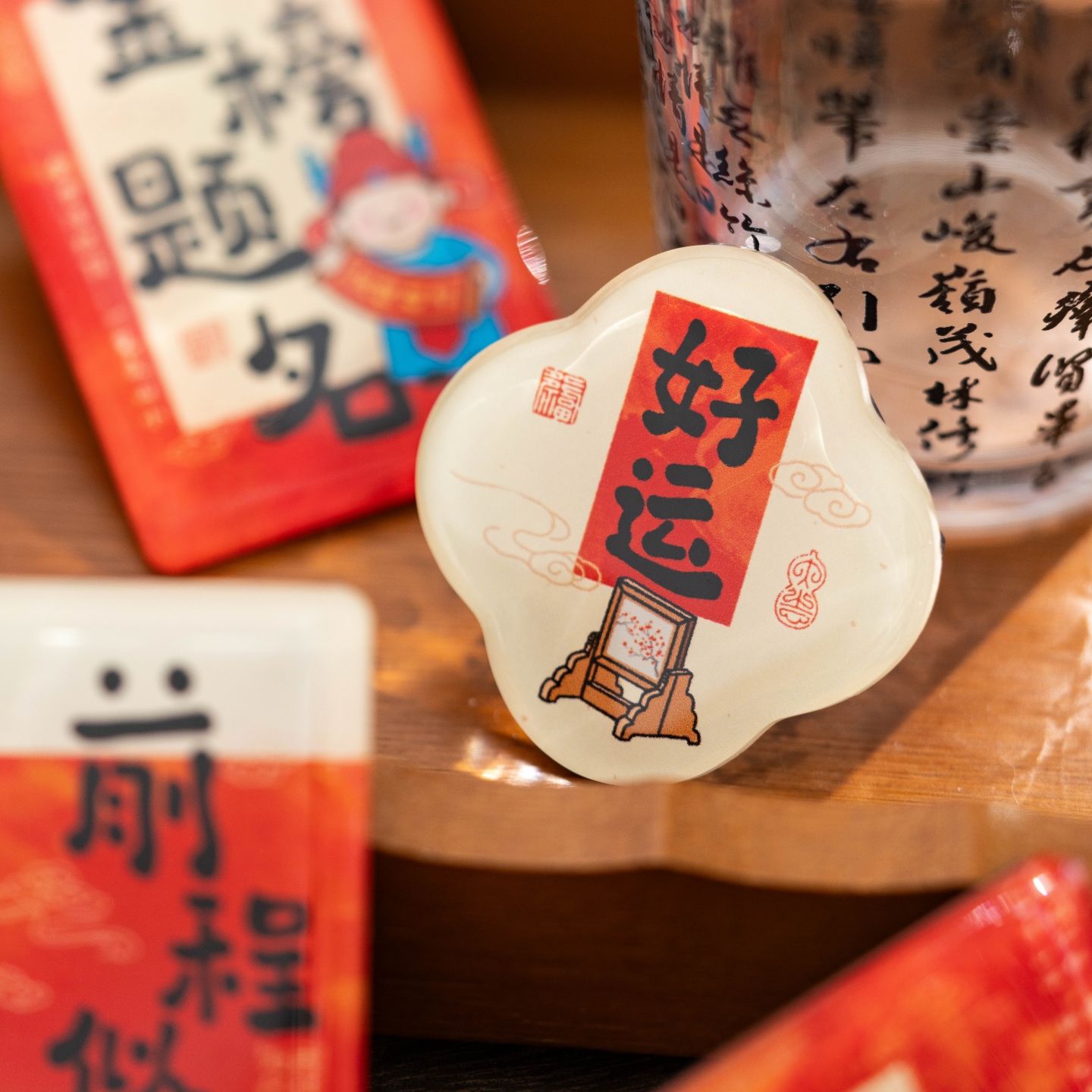 Silicone magnetic fridge magnets with a Chinese style for the college entrance examination and high school entrance examination, creative national trend magnets, good luck and blessings for refrigerator decoration Item Picture