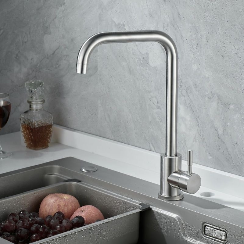 【 Clearance 】 Stainless steel kitchen hot and cold water faucet, sink, single cooling, splash-proof and rotatable faucet details Picture