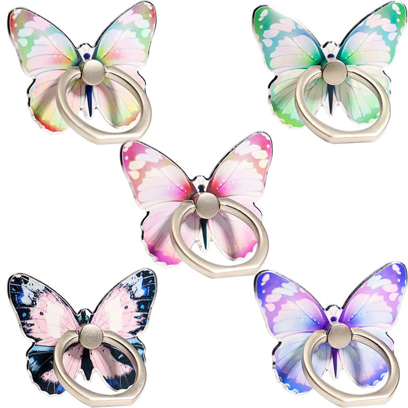New, cute and creative, butterfly painted and cartoon phone stand with ring buckle in stock for wholesale details Picture