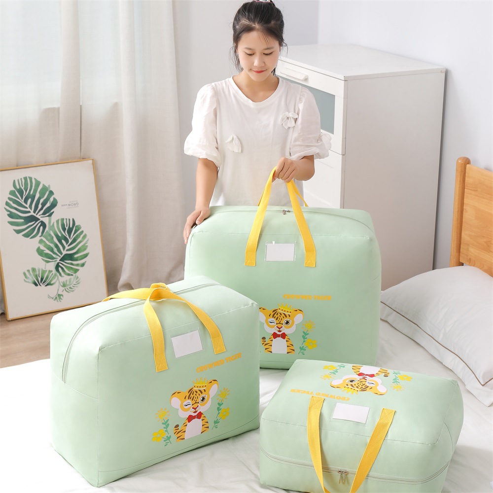 Large-capacity cotton quilt and clothing storage bags, giant hand-held storage bags, cartoon children's luggage bags, moving packing bags Application Scenario