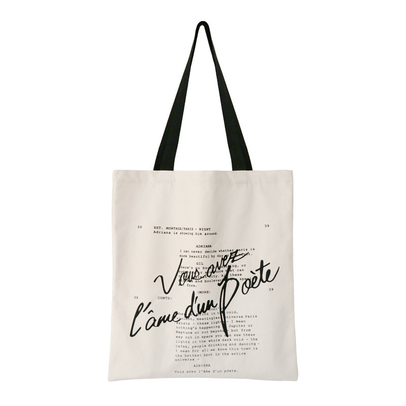 E148 canvas bag ins Midnight Paris Movie peripheral single-shoulder girl student fresh bag wholesale, fashionable and versatile Item Picture