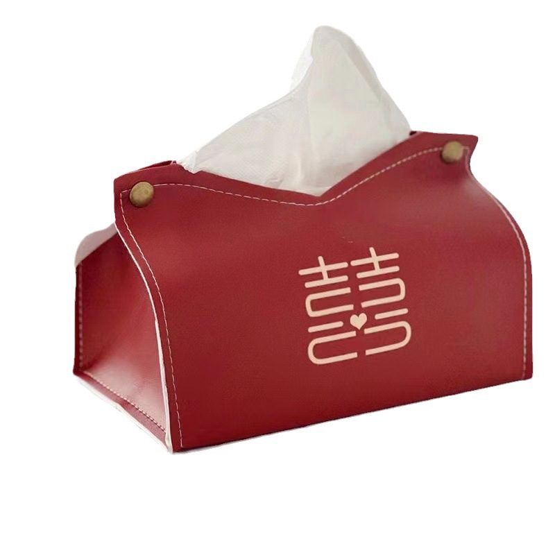 Good things happen: Wedding celebration, wedding room decoration, tissue box, living room storage, tissue box, Chinese red tissue bag Item Picture