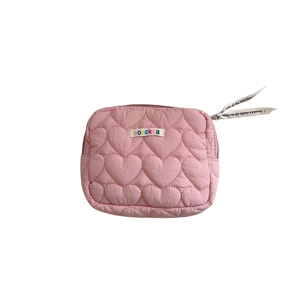 43291 InS-style heart-shaped makeup bag, portable storage bag, wallet, portable inner bag, clutch bag, toiletry bag Item Picture