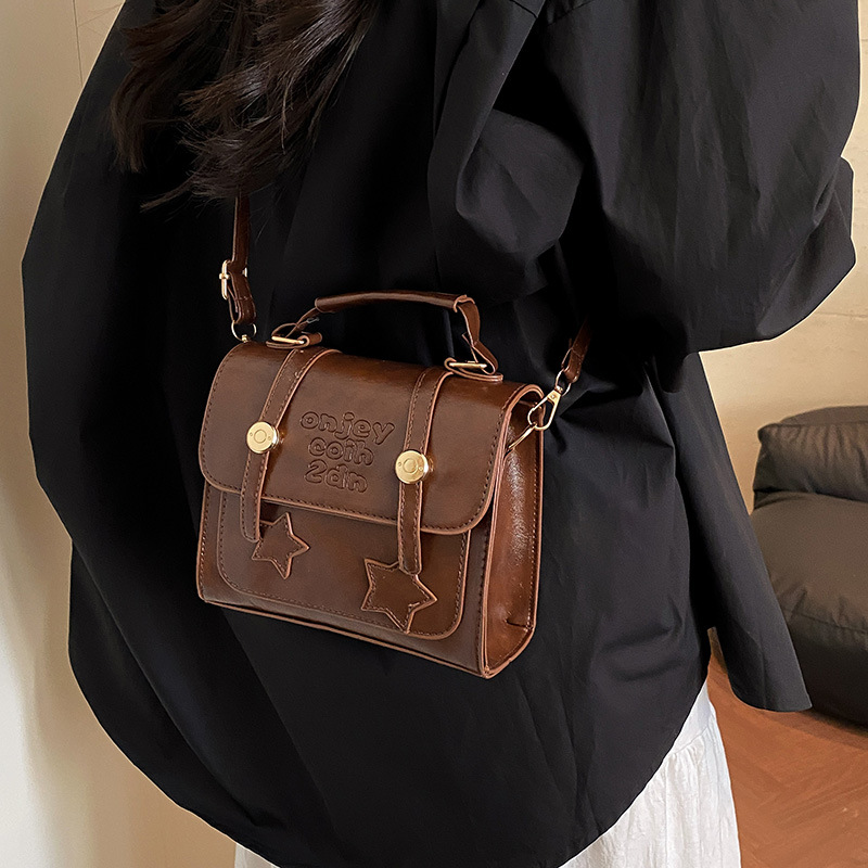 Spring retro crossbody small bag for women, 2025 new trendy single-shoulder bag, high-end Korean fashion hand-held small square bag Specification drawing