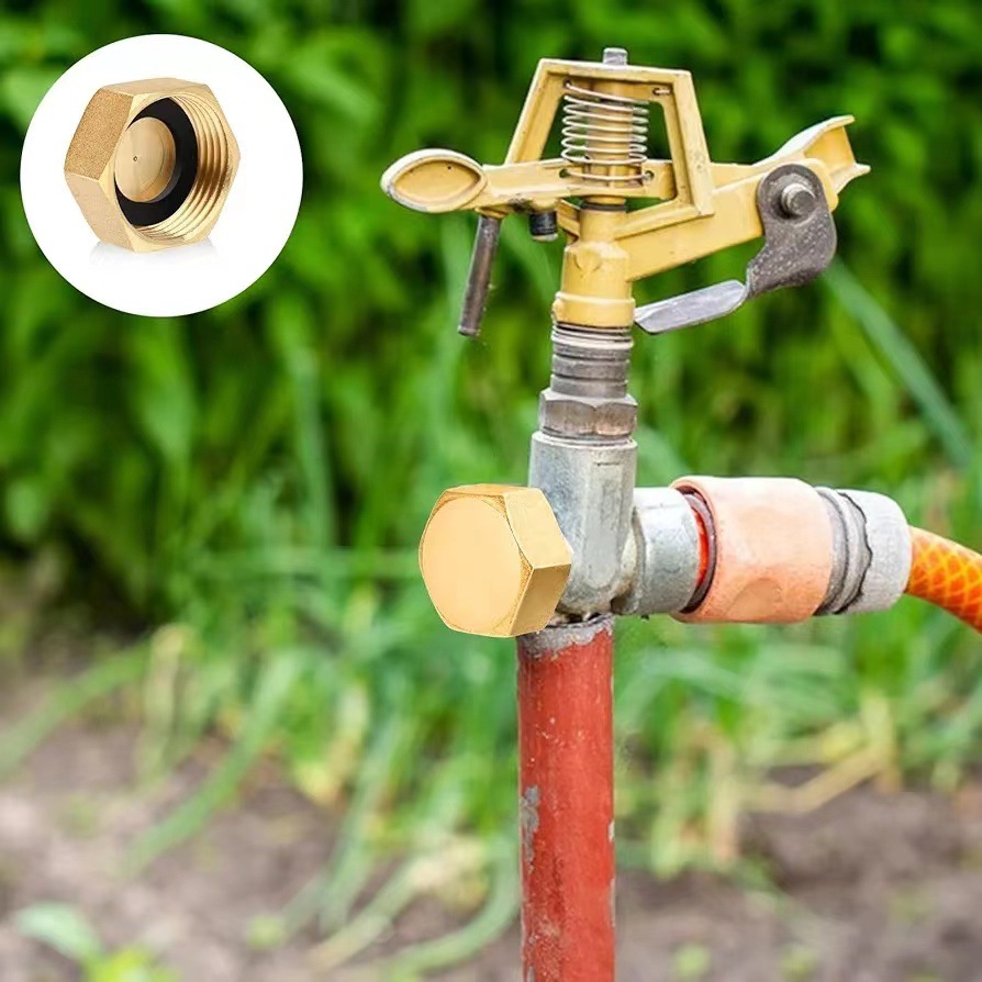 Cross-border 1/2 plug cap, 4/4 copper inner thread plug cap, water pipe distributor faucet, 6-point plug head, inner thread pipe plug Specification drawing