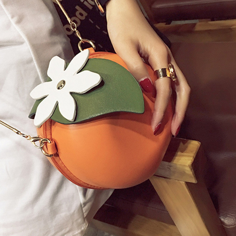 Cross-border bags Women's Trend 2024 New Style, personalized and creative, versatile single-shoulder crossbody chain Orange small round bag Application Scenario