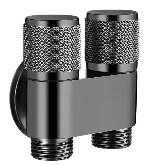 Washing machine faucet Angle valve, one inlet and two outlets, double faucet automatic stop valve, one split and two joints, extended and universal Item Picture