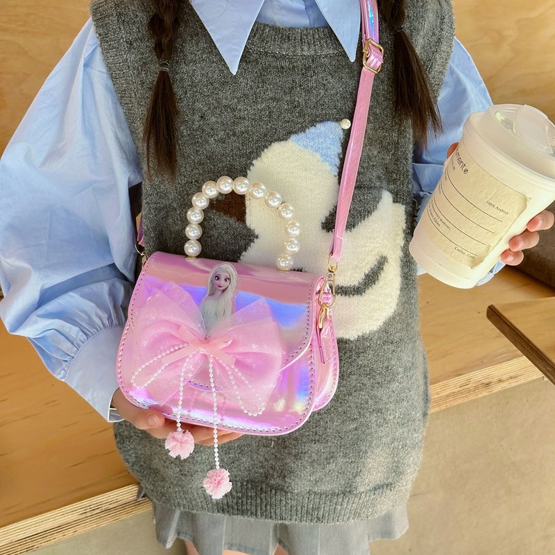 New children's bags, girls' new Elsa Princess hand-held crossbody bag, Frozen fashion flash bag batch details Picture
