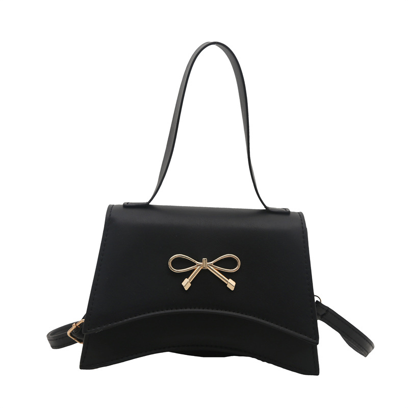 Bow fashion solid color 2025 Spring New casual, stylish and gentle hand-held shoulder crossbody women's small square bag Item Picture