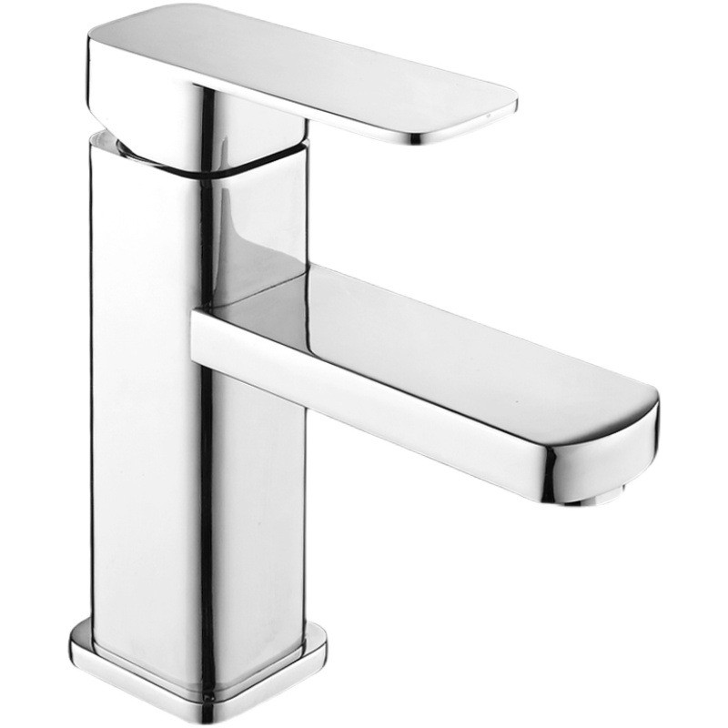 Square basin faucet, stainless steel bathroom washbasin, top basin, washbasin, bathroom cabinet, cold and hot single cold faucet Item Picture