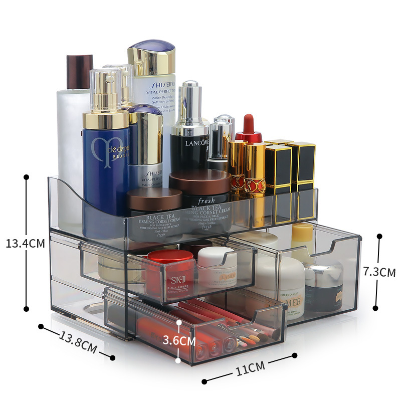 Acrylic cosmetic storage box, transparent and simple jewelry, skin care products, dressing table, desktop shelf, ins style Item Picture
