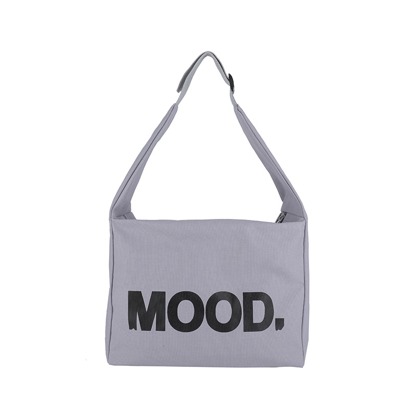 Letter canvas bag, women's crossbody bag, large-capacity Japanese-style crossbody backpack, casual and laid-back student single-shoulder bag Item Picture