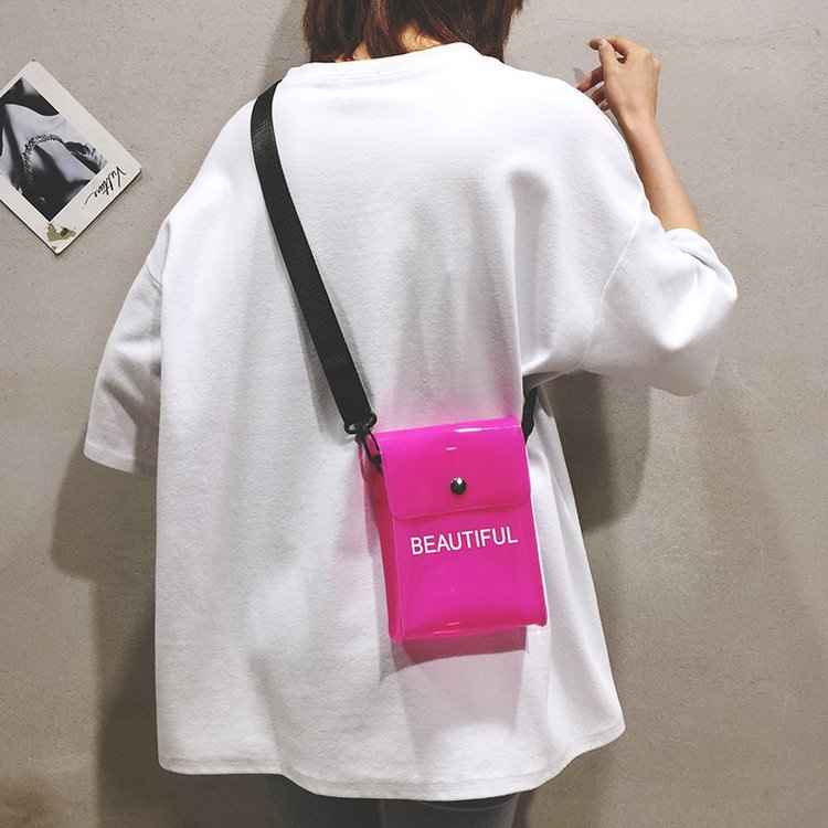 2020 Summer new PU women's bag, letter-style crossbody bag, PVC jelly bag, crossbody single-shoulder details Picture