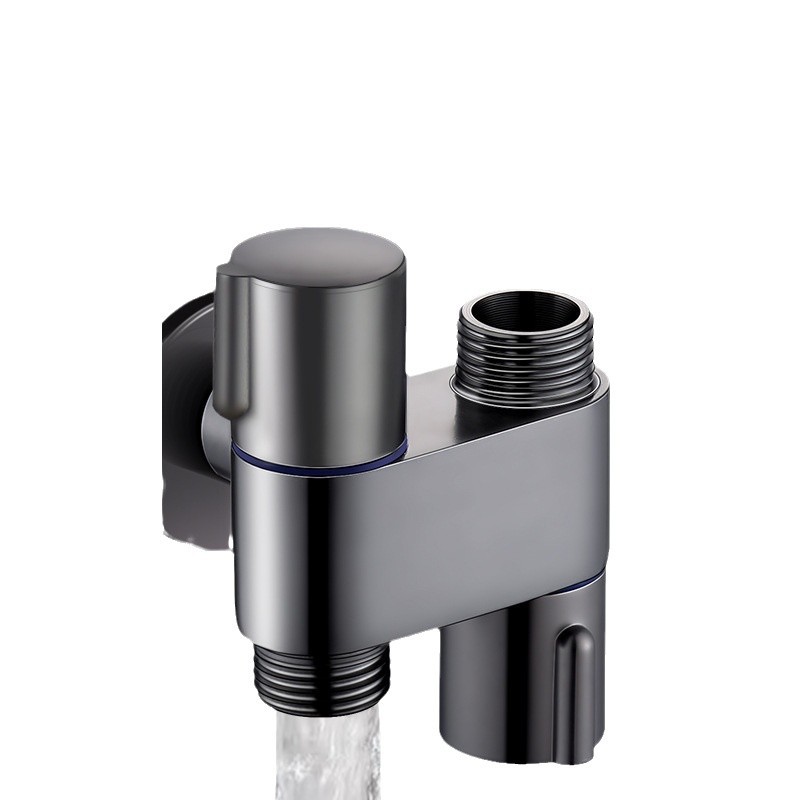 Upper and lower structure: one inlet and two outlets, triangular valve, one split and two, dual control and dual use, toilet spray gun, water separator, washing machine faucet Item Picture