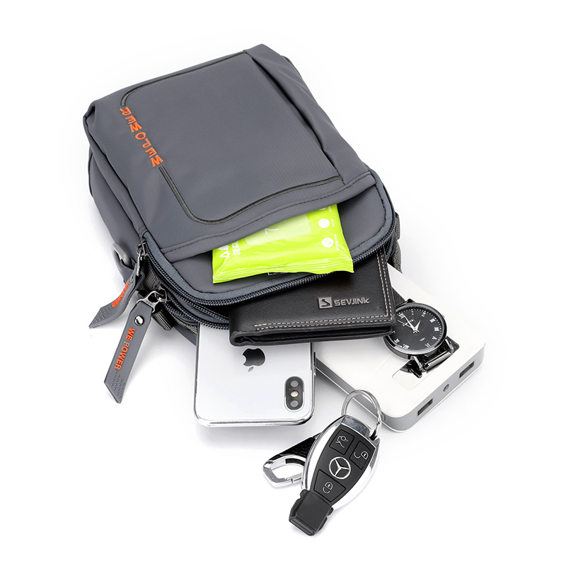 New men's single-shoulder bag, outdoor crossbody bag, multi-functional dual-purpose belt bag, travel small bag, mobile phone waist bag Specification drawing