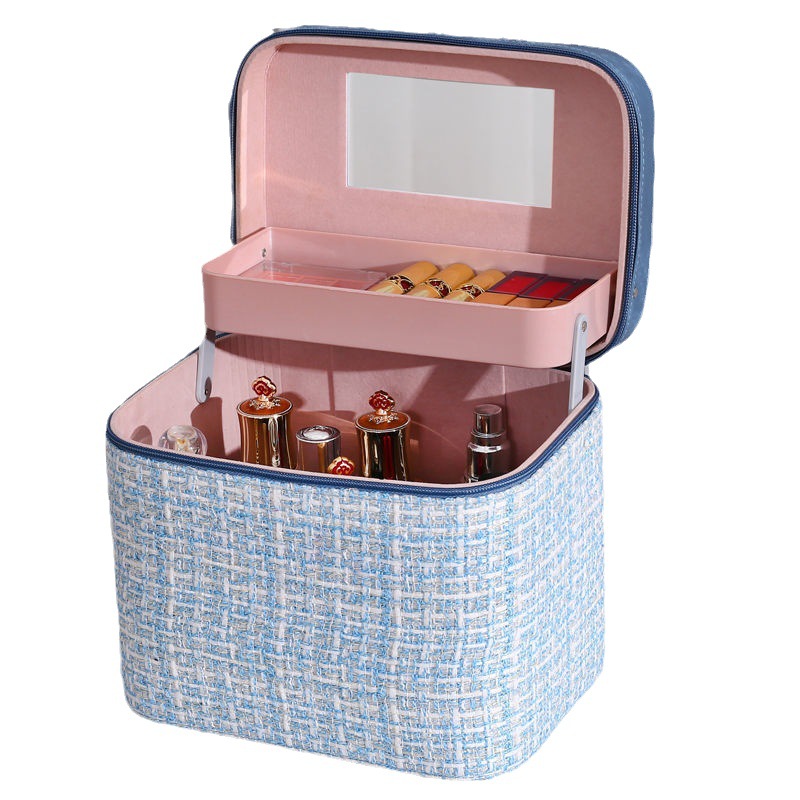 Factory wholesale cosmetic bags for women, large-capacity 2023 new style cosmetics storage box, portable super large ins style suitcase Item Picture