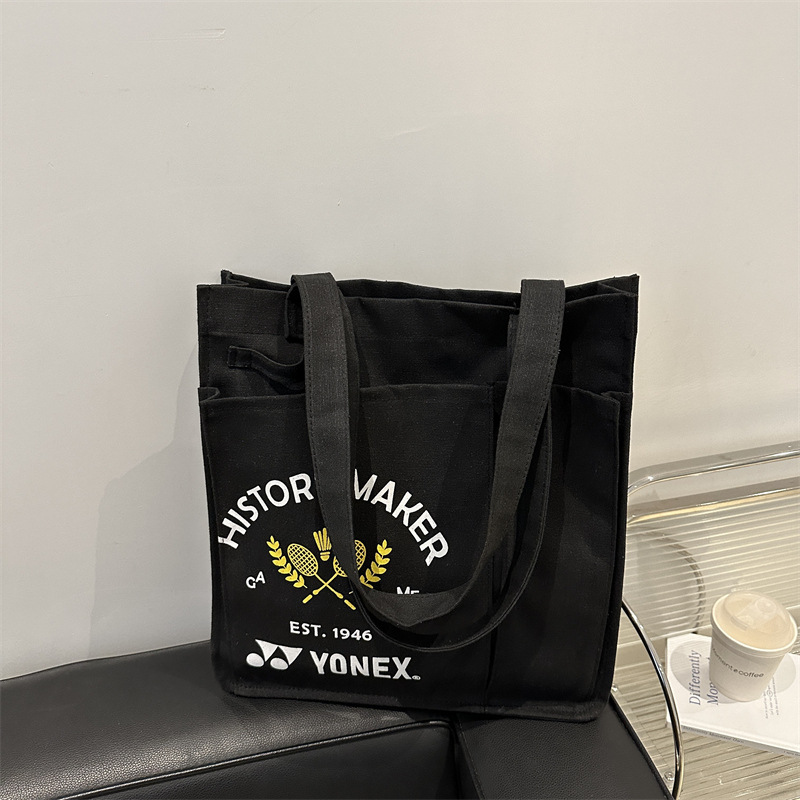 Cross-border bags, ins Japanese-style canvas bags, laid-back style, large capacity single-shoulder hand-carry bucket bags, versatile tote bags full figure