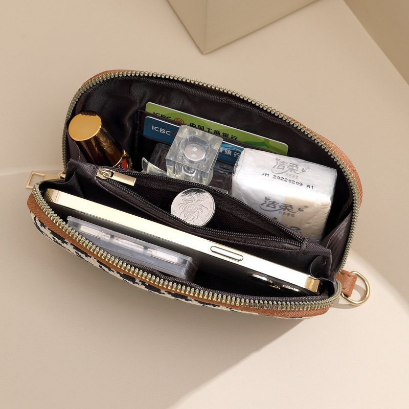 2023 New style zero wallet, women's wallet, clutch bag, women's long bag, fashionable checkered, elegant, high-end portable handbag details Picture