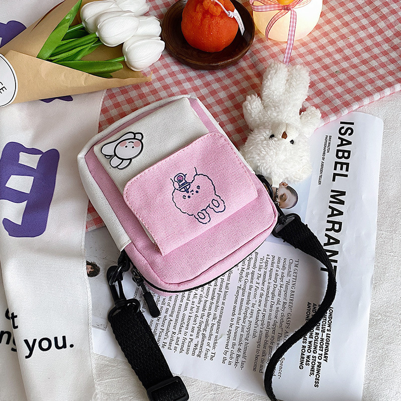 2024 New fresh and sweet girl crossbody bag, student single-shoulder ins fresh canvas bag, small bag for girls Application Scenario
