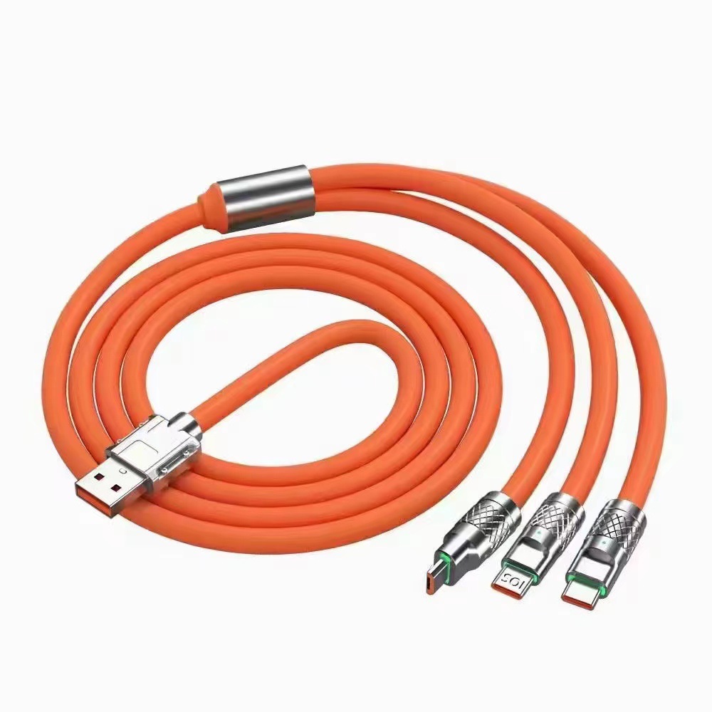 2-meter fast charging 1-to-3 mobile phone data cable, suitable for Apple, Huawei and Android type-c three-in-one charging cable Application Scenario
