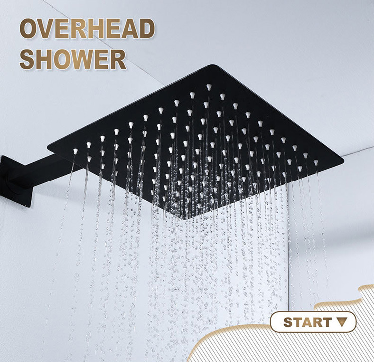Factory direct sales of 304 square stainless steel pressurized top shower heads, water-saving shower heads, high quality and low price, 6-16 inches Application Scenario