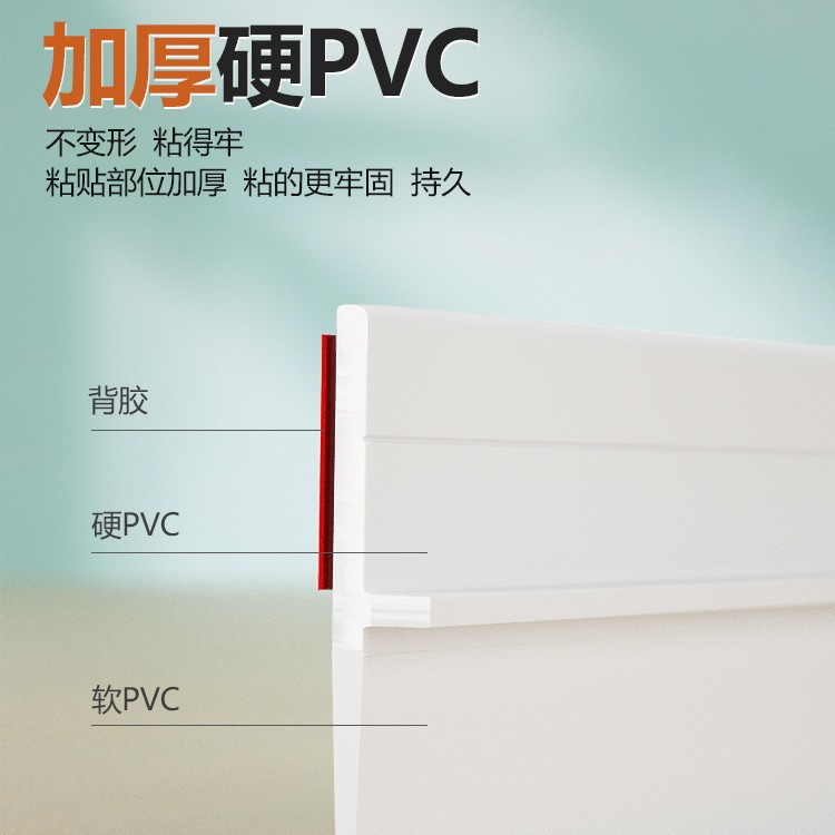 Door bottom strip, door gap, door bottom sealing strip, self-adhesive windproof, dustproof and waterproof bedroom wooden door stop strip, soft and hard composite Specification drawing
