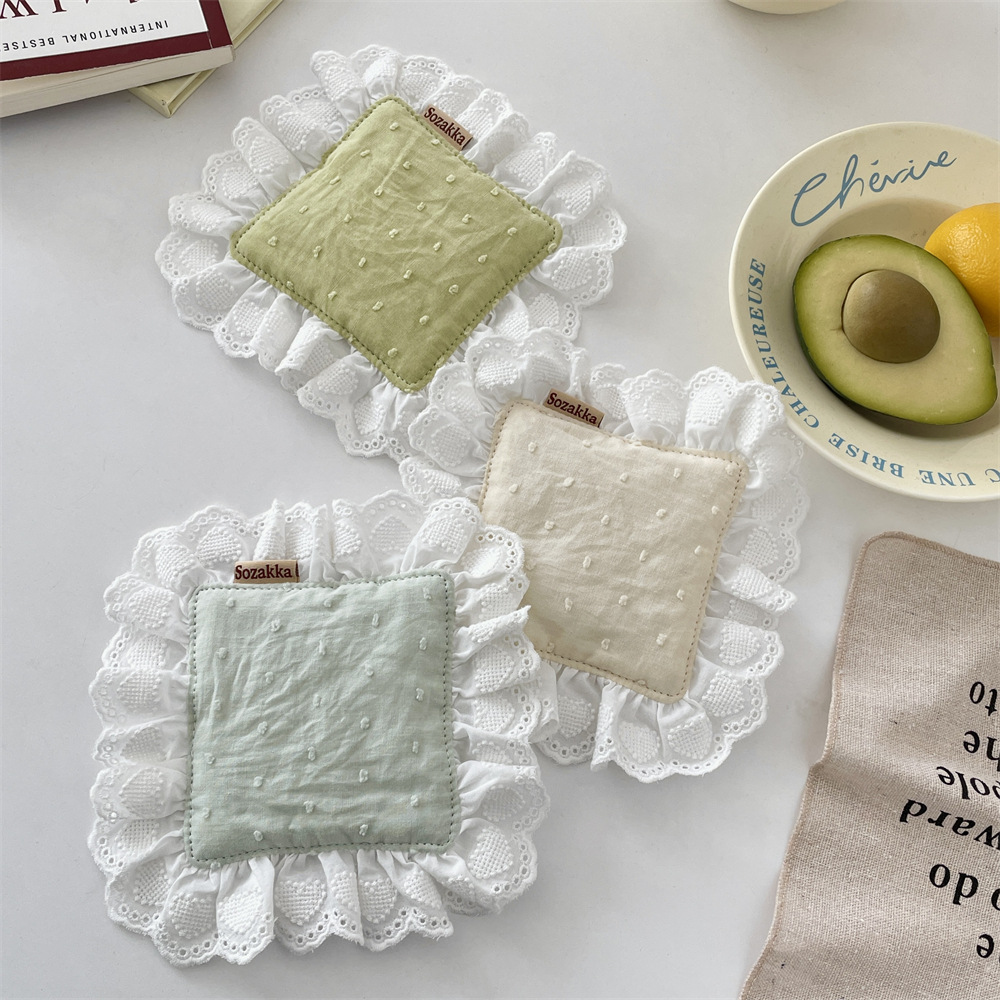 55143 Cute lace napkins, placemats, coasters, multi-purpose restaurant coffee cups, Western cuisine, edible, heat-resistant details Picture
