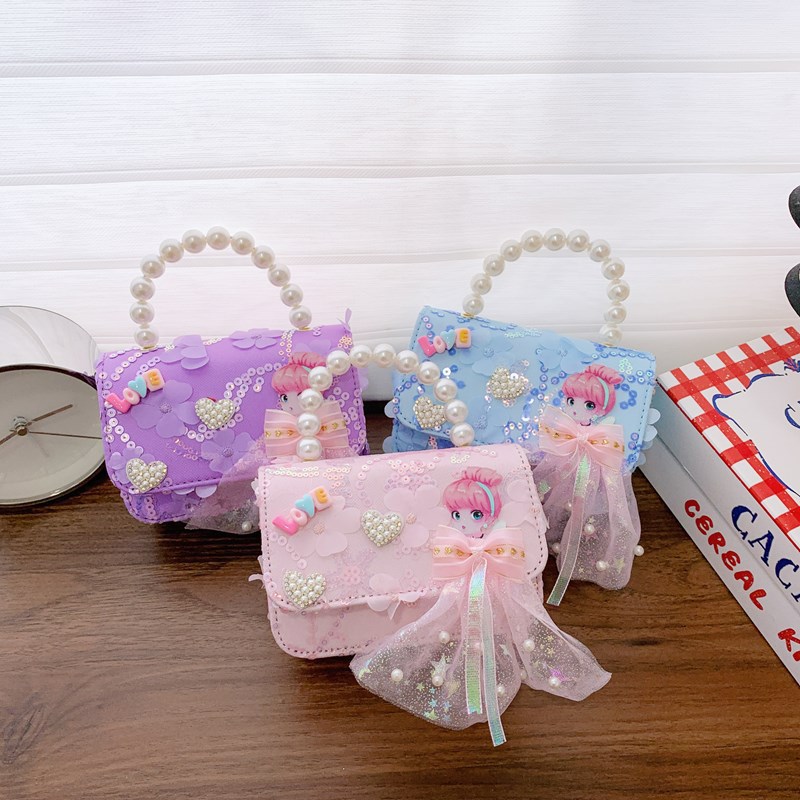 Children's pearl handbag 2025 New style Children's bag, Girls' crossbody bag, Princess accessory bag, Little Chanel style bag Application Scenario