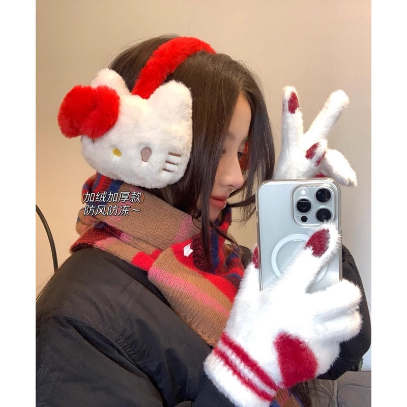 A collection of "Girlish Heart Ear muffs" for girls to keep warm in winter, versatile and cute plush ear muffs, and outdoor cycling and wind-freezing ear muffs Specification drawing