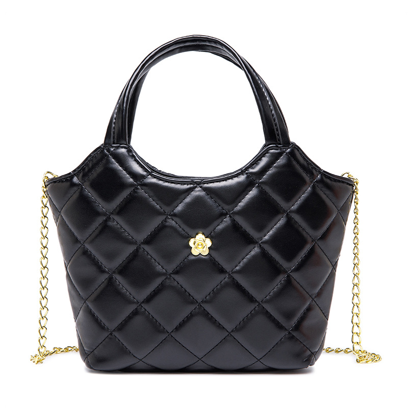 2025 Summer new style basket bag, single-shoulder bag, pu bag, checkered bag, crossbody bag, women's bag, British style full figure