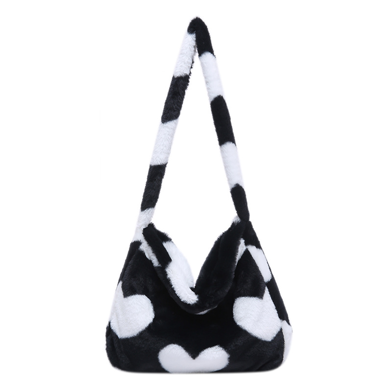 New plush handbag for women 2025, new pleated fur single-shoulder bag, crossbody bag, stylish and simple tote bag Item Picture